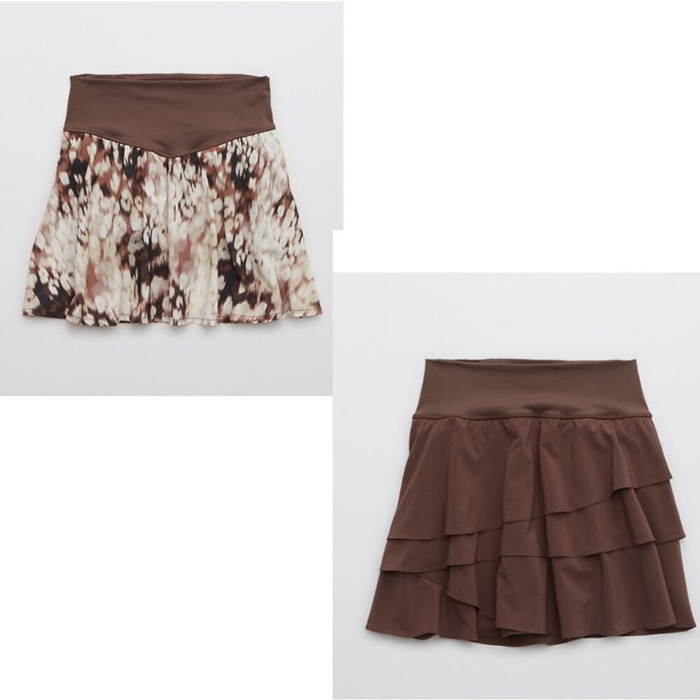 NWT Aerie Nylon Printed Skirt & Maggie Ruffle Skirt Bundle Sports Bundle Size L